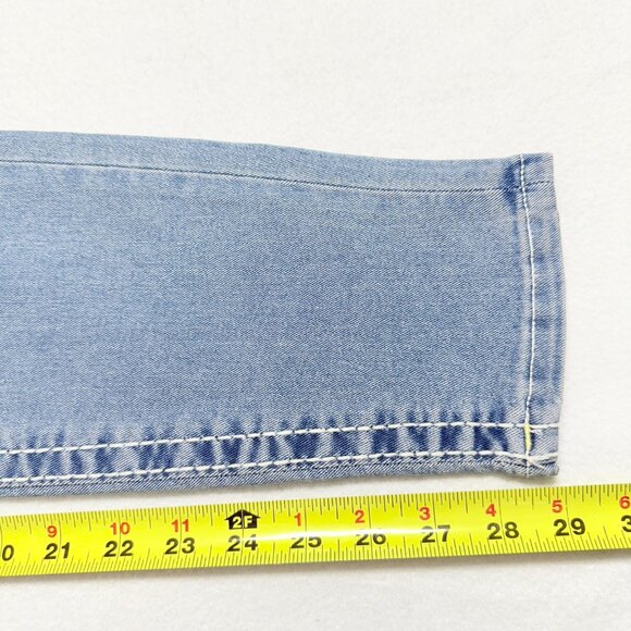 NEW WITH DEFECT True Religion Women Halle Big T Stretch Blue Denim Jean Size 32 - Picture 11 of 12